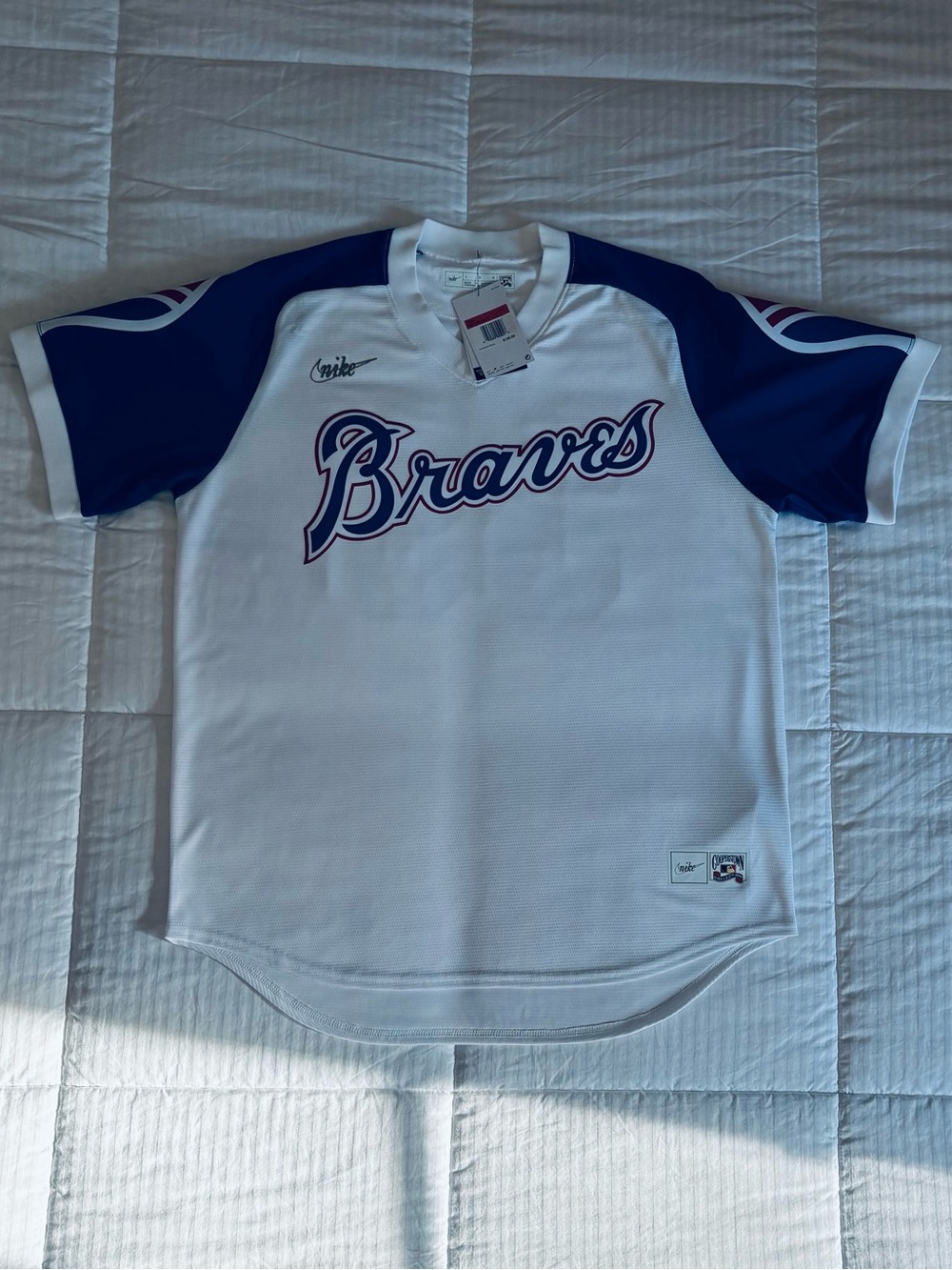 Men’s Nike Atlanta Braves Cooperstown MLB Jersey White Size LARGE